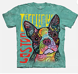 The Mountain Boston Terrier Luv Dog T-Shirt by Dean Russo (Sm - 2X)