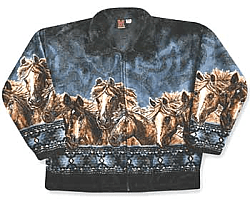Black Mountain Horse Delight Plush Fleece Jacket Adult (Sm - Lg)