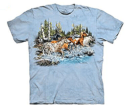 The Mountain Find 20 Running Horses by Gardner Short Sleeve T-Shirt (Sm, Md)
