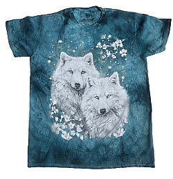 The Mountain White Wolves w/ Flowers T-Shirt (Med) 
