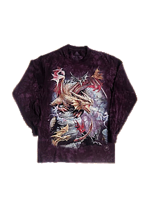 The Mountain Flight of Dragons Fantasy Clan Adult Long Sleeve T-Shirt (SM) 