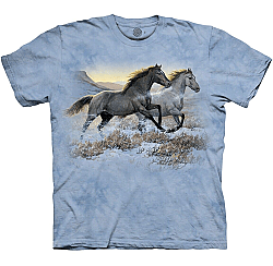 The Mountain Wild Horses Running Free Short Sleeve Horse T-Shirt (Sm - 3x)