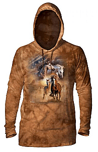 The Mountain Born Free Lightweight Hooded Horse Tshirt Unisex Hoodie (Sm - 2X)