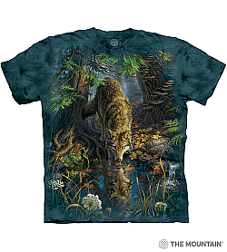 The Mountain Enchanted Wolf Pool Short Sleeve Wolves T-Shirt (Sm - 5x) 