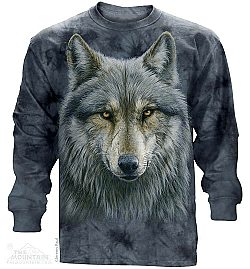 The Mountain Warrior Wolf Long Sleeve T-Shirt (Sm, Lg)