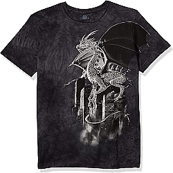 The Mountain Silver Dragon Fantasy Adult T-Shirt (Sm, Md)