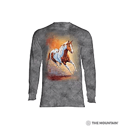 The Mountain Sunset Gallop Long Sleeve American Paint Horse T Shirt New (Sm, Md) 