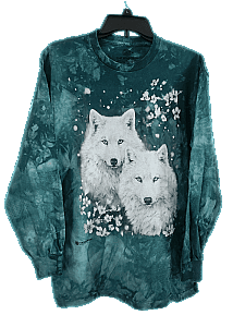 The Mountain Mystical White Wolves Long Sleeve T-Shirt (Md) 